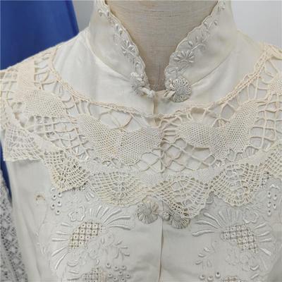 细线手工棒槌花边白色领子 67*10cm 1片经典蝴蝶花假领子装饰E312