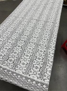 E101 白色钩针桌布 130*180cm
