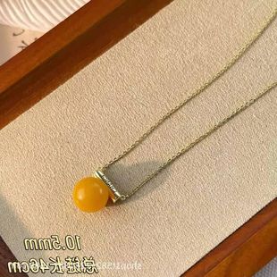 柏拉翡丽S925纯银项链轻奢小众设计高级感锁骨链蜜蜡精致00011