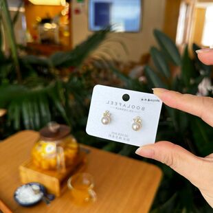 古丽古丽S925纯银海水珍珠法式花朵轻奢高级感精致耳钉耳环00059