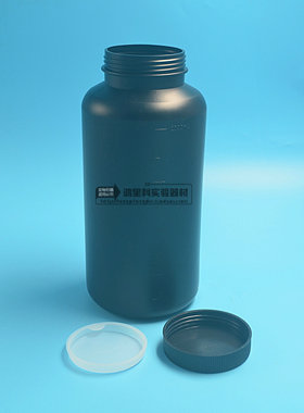 HDPE塑料黑色加大口瓶2000ML化工样品瓶试剂分装实验瓶带内盖！