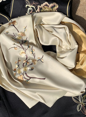 亏本促销苏州刺绣苏绣真丝围巾喜上眉梢出国礼品长女丝巾苏州特产