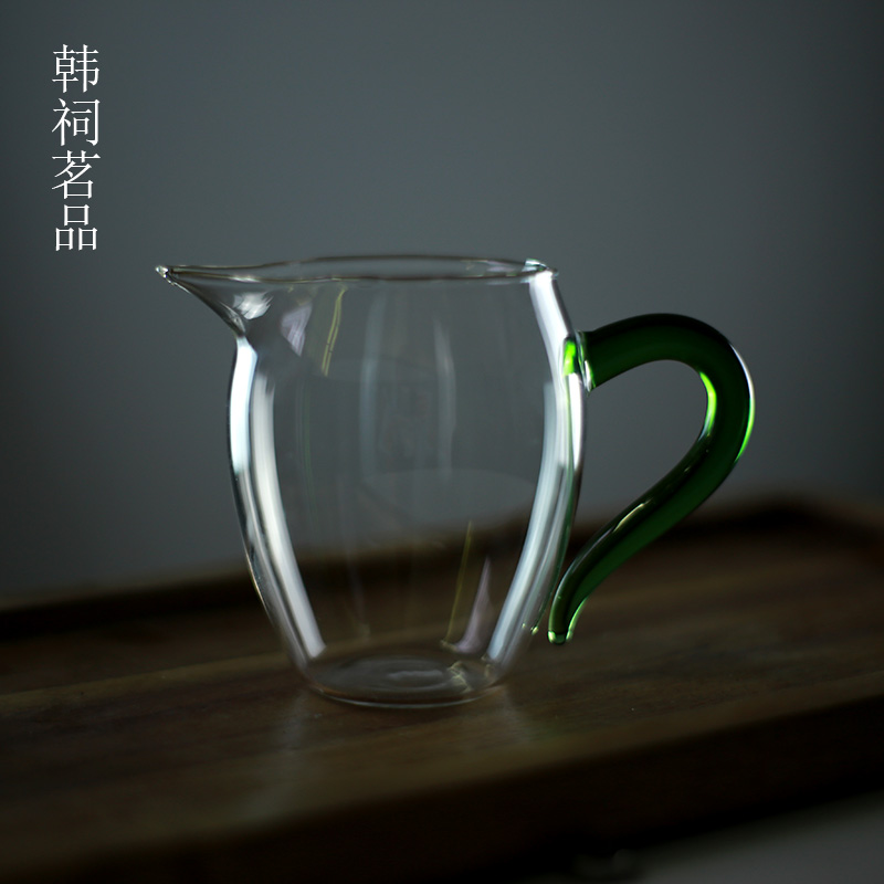 公道茶杯 带手柄茶道分茶器 高硼硅耐热耐高温 通透明亮玻璃公杯