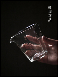 韩祠茗品｜归隐七角玻璃公道杯锤纹高透耐热分茶器简约茶具公杯