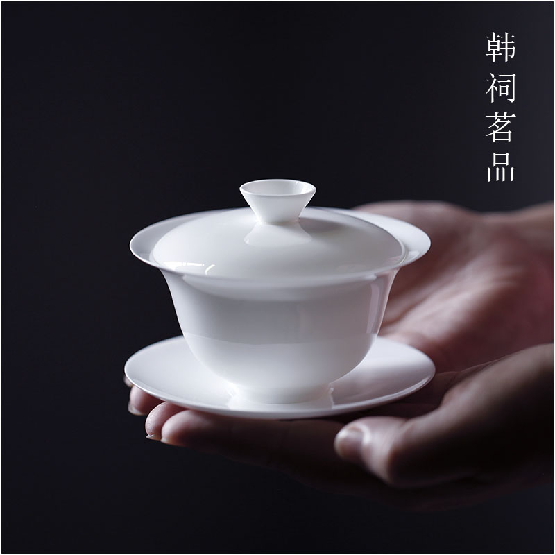 潮州正宗骨瓷大號蓋碗大反口防燙