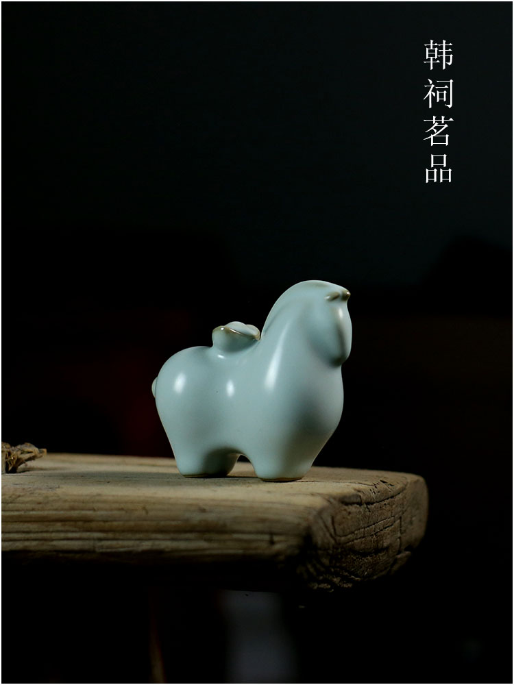 马上有钱｜汝窑茶宠马开片可养生肖马陶瓷茶玩茶桌茶盘茶台小摆件,餐饮具,茶宠摆件,淘宝优惠券,粉丝福利购,淘宝优惠卷