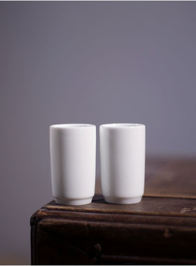 时代印记｜玲珑闻香杯高温白瓷茶杯潮州工夫茶具品茗杯纯色直身杯