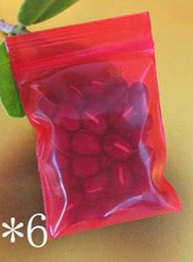 PE0号4*6cm*20丝红色自封袋 精品密封袋 拉骨袋 特厚夹链袋 100个