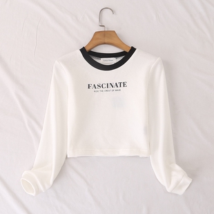 长袖 简单百搭保暖学生装 两排字母薄绒卫衣27195 秋冬新款 日单童装