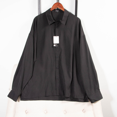 日单春夏宽松系扣长袖男女衬衫