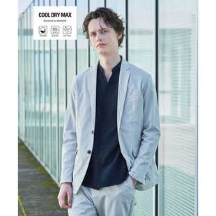 日单品牌春夏新款简约休闲翻领两粒扣薄款凉感西装外套男30302
