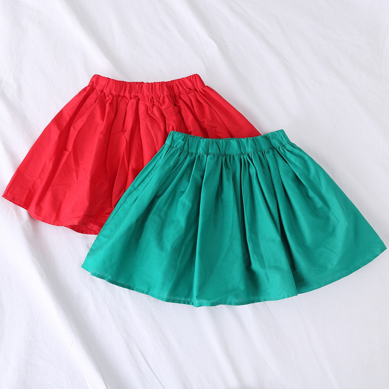 休闲风百搭纯色松紧腰伞裙安全裤