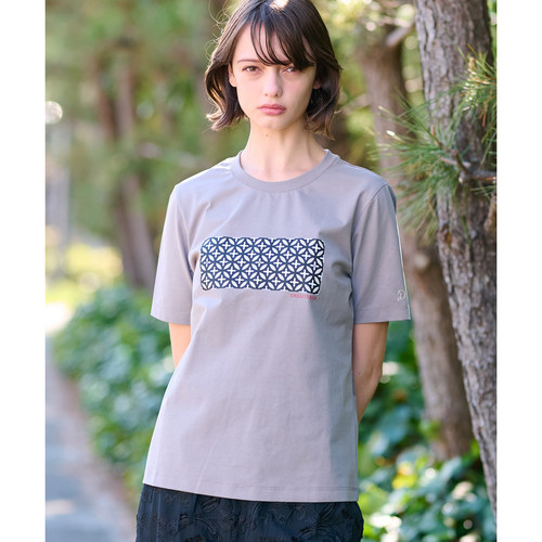 日单凉感几何印花棉短袖T恤女