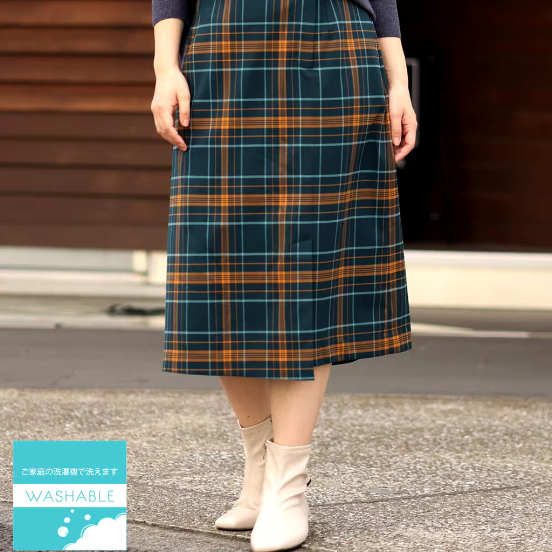 日单大码品牌秋冬新款清新休闲一粒扣半松紧腰格子半身裙女30561,女装/女士精品,半身裙,淘宝优惠券,粉丝福利购,淘宝优惠卷