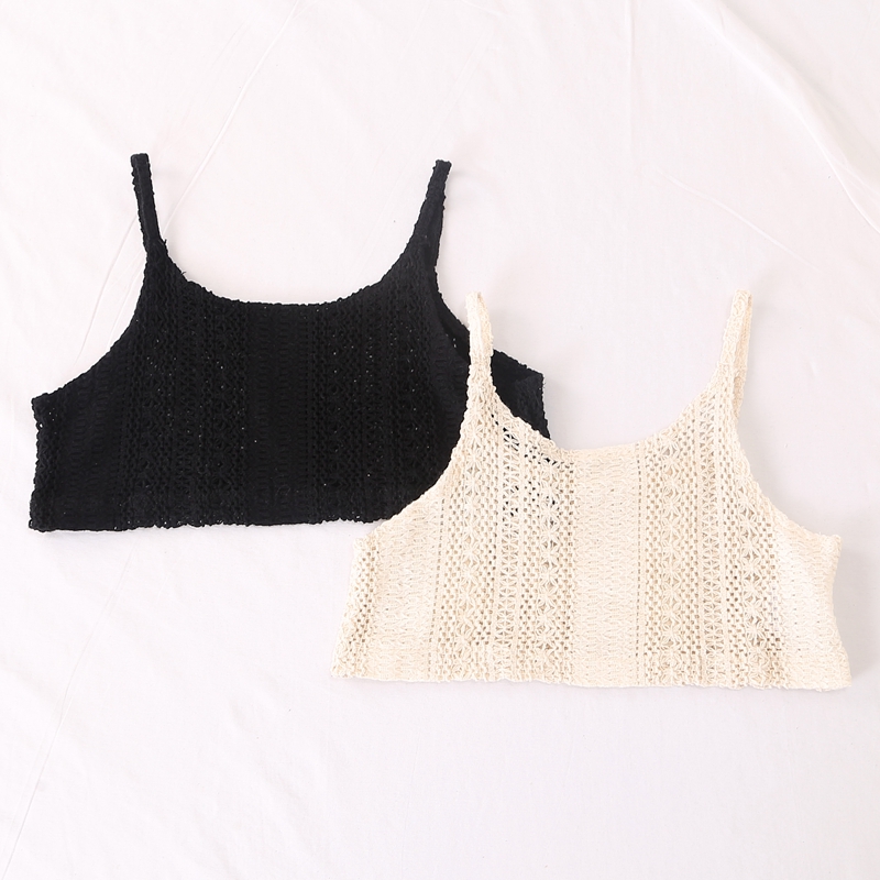 日单童装品牌夏季新款文艺范唯美镂空针织纯棉外搭吊带马甲26955