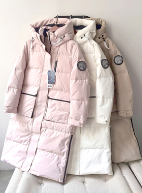 品牌专柜冬季厚实保暖防风防水连帽大口袋中长款羽绒服外套30261