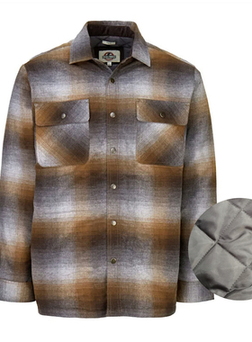 欧美单冬季翻领按扣格子印花内里夹棉口袋磨毛棉开衫外套男31684