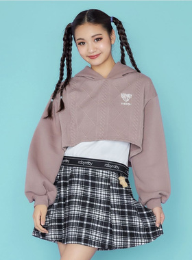 日单童装品牌春秋新款半松紧腰格子印花带安全裤呢子半身裙27194