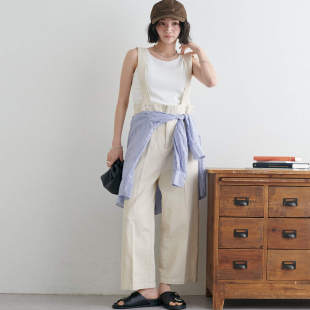 30243 休闲可调节肩带金属扣棉牛仔背带裤 日单品牌春夏新款 时尚