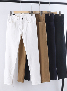 日单原单秋冬新品时尚简约纯色一粒扣修身小脚裤纯色休闲裤13998