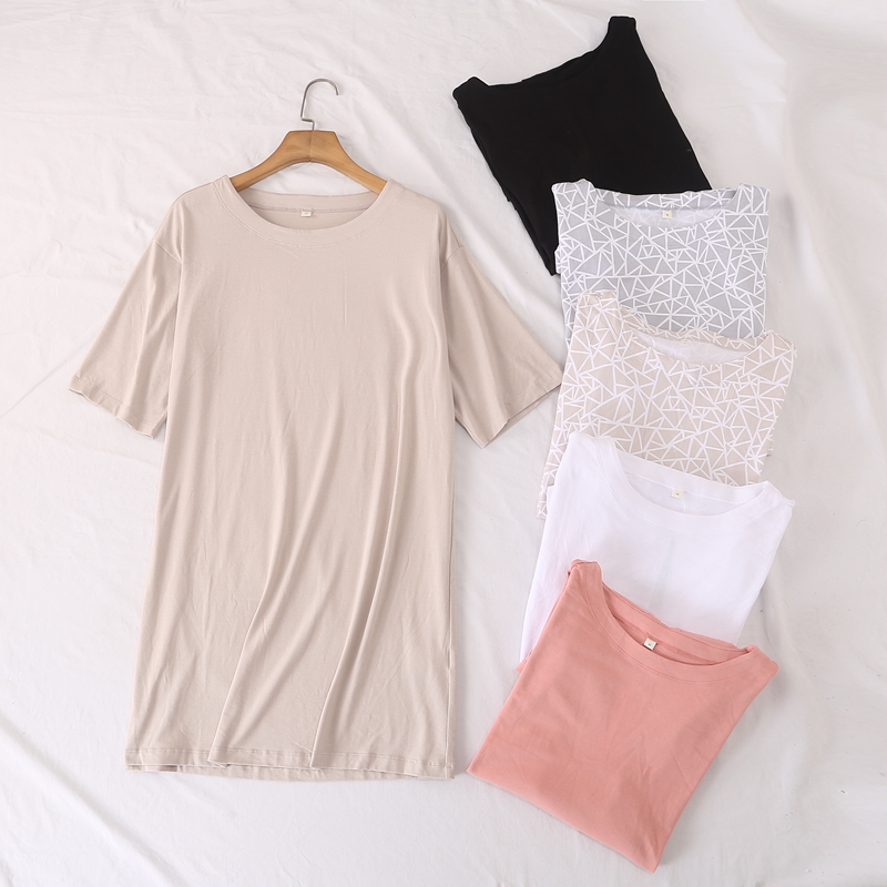 简单休闲百搭舒适中长款短袖T恤