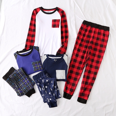 格子家居服套装秋衣睡衣时尚舒适