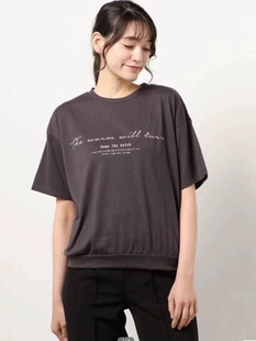 短袖 新款 T恤上衣19322 日单夏季 简单大方休闲罗纹圆领字母印花大版