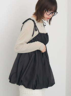 日单春秋新款甜美减龄可调肩带后背松紧带内衬花苞吊带衫女30648