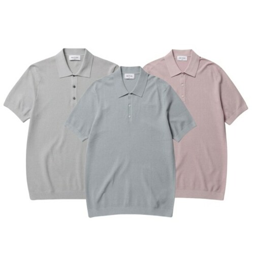 时尚凉感翻领系扣短袖针织POLO衫