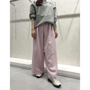 裤 半松紧腰直筒休闲西装 女32093 简约气质OL时尚 日单品牌春秋新款