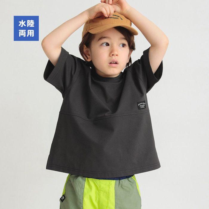 时尚水陆两用圆领侧开叉短袖T恤