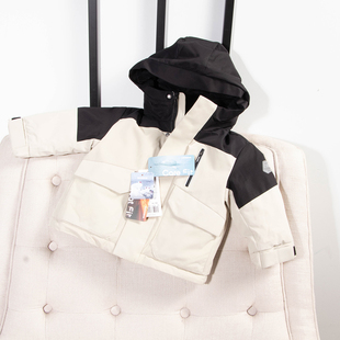 童装品牌专柜冬季温暖防风防泼水袖子魔术贴撞色拼接羽绒服31783