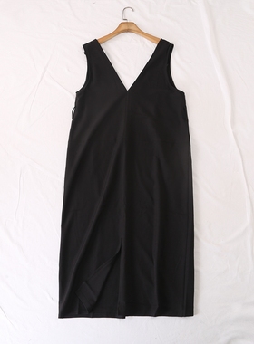日单品牌新款春秋新款双V领后开叉西装无袖背心裙连衣裙27719