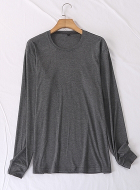 超值日单秋冬新款简单亲肤舒适纯色小圆领磨毛长袖T恤打底衫25197