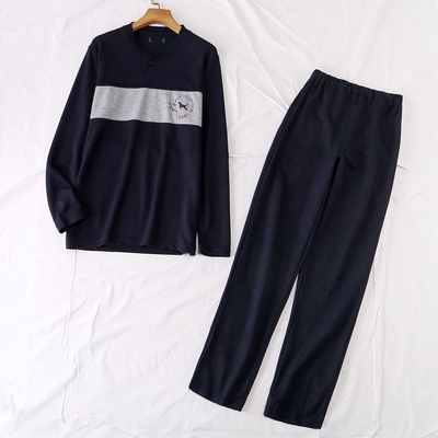 拼色家居服睡衣简单舒适男女