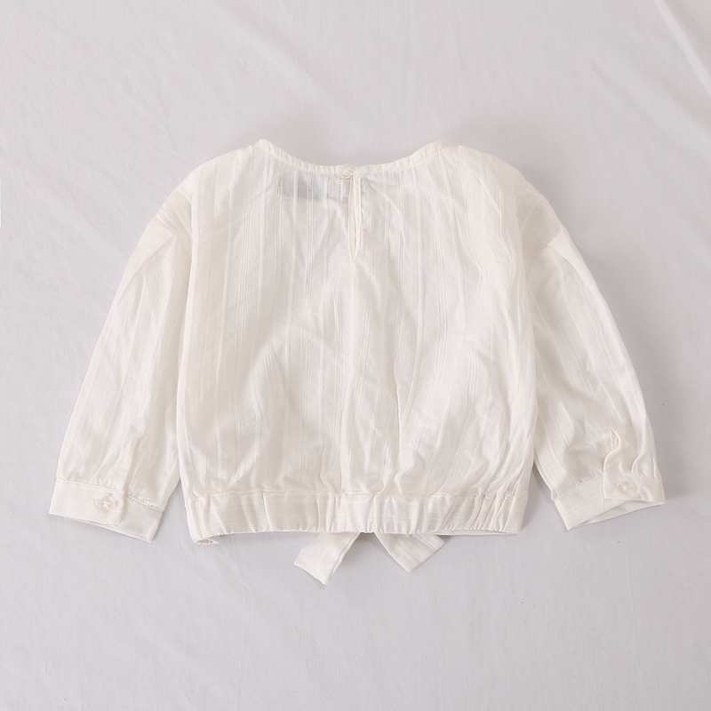 蝴蝶结装饰纯棉小衫清新甜美