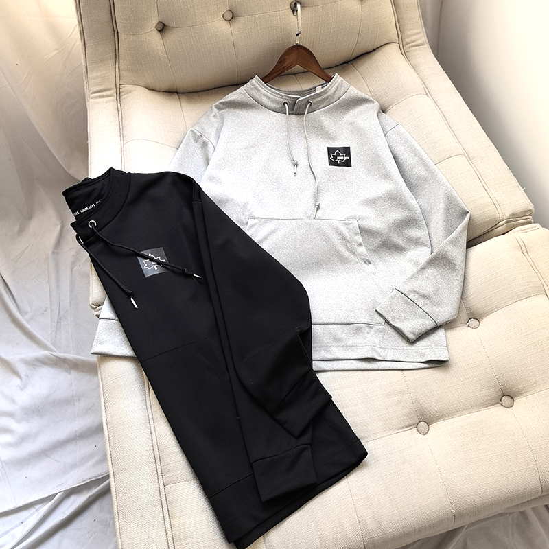 年轻休闲系带领叶子印花卫衣男女