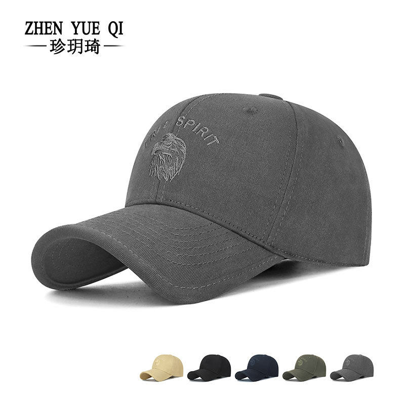 四季款ins百搭刺绣老鹰包边遮阳鸭舌帽硬顶有型高级感防晒棒球帽