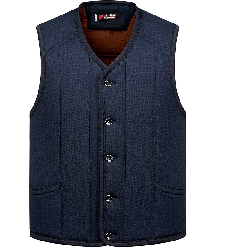 INNER MONGOLIA VELVET THICKENED CAMEL HAIR VEST FOR MIDDLE-AGED AND ELDERLY PEOPLE IN WINTER WARM COTTON VEST DAD BUTTON CARDIGAN SHOULDER