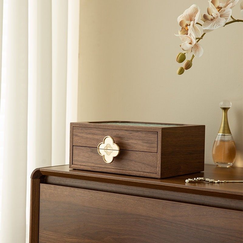 首饰收纳盒木质新中式高档精致三金五金黄金珠宝盒实用新婚礼物