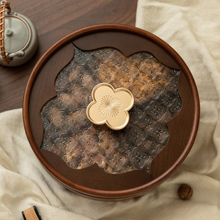 新年干果盒客厅茶几家用四宫格乔迁之喜实木水果坚果盘糖果收纳盒