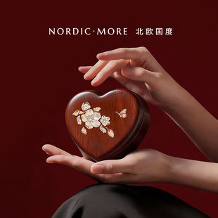 螺钿爱心按摩梳经络梳便携气垫梳蓬松实木质高档送女生情人节礼物