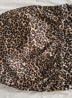 百分百银纤维养生豹纹帽子防辐射排毒排湿促进血液循环男女通用