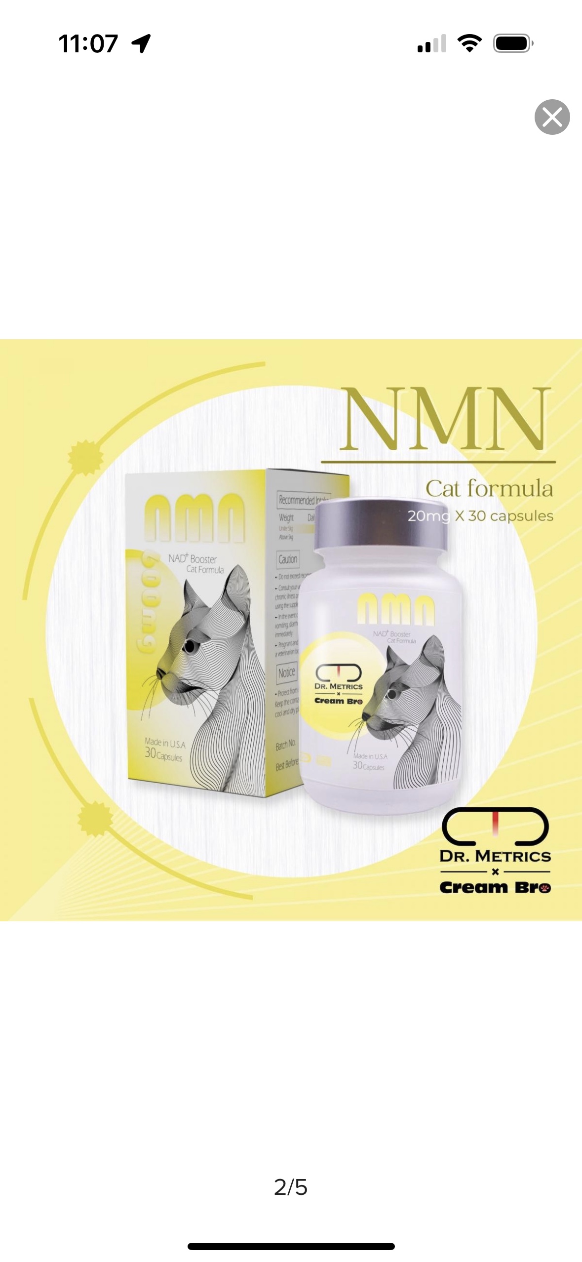 港购 美国DR. METRICS (貓貓)NMN 命活配方 30粒裝