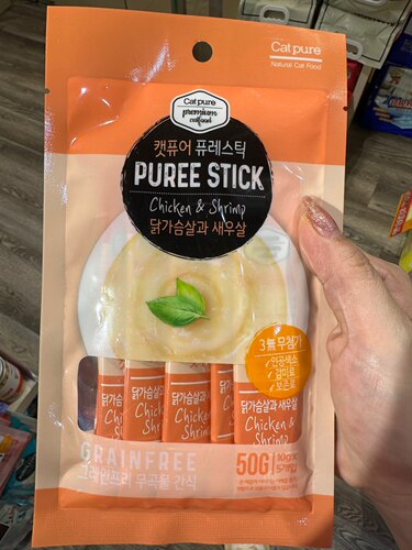 港购 韓國Cat Pure 雞肉三文魚貓肉醬猫条猫零食 10g x5
