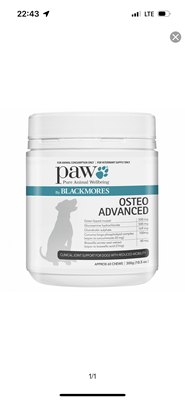 港购 澳大利亚Paw 犬用关节保健綠脂貽貝薑黃素和Boswellia 60粒