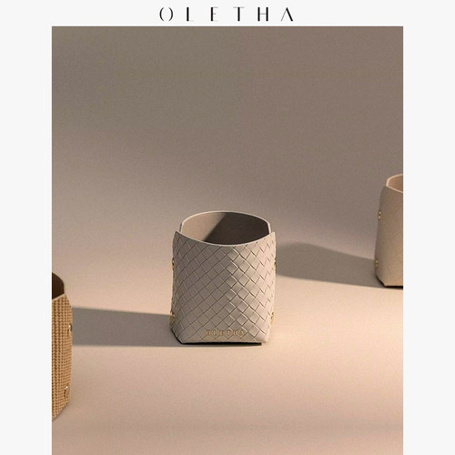 OLETHA轻奢风皮质收纳筒
