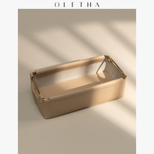 OLETHA皮革置物收纳篮