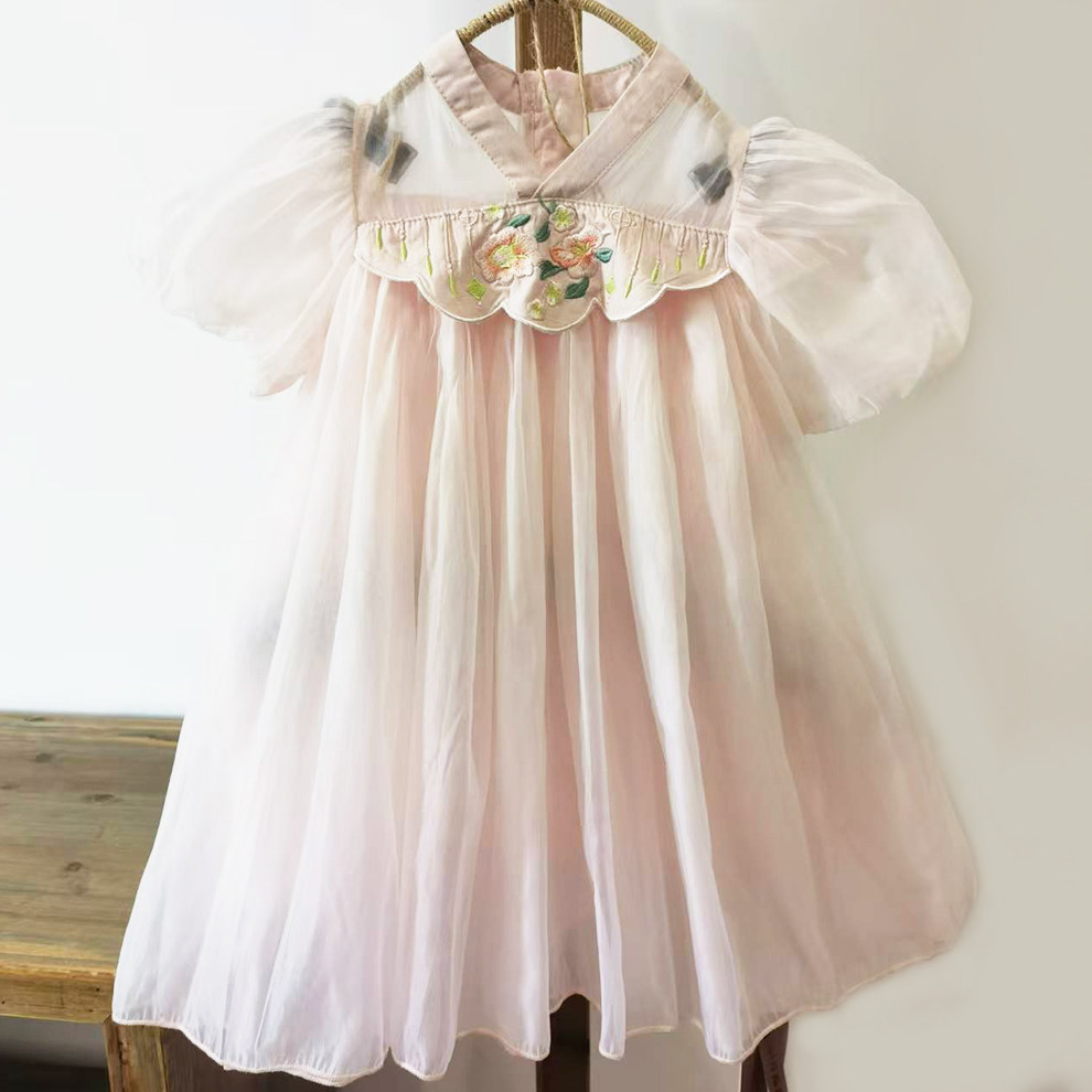 【官方正品】女童粉红色可爱休闲连衣裙