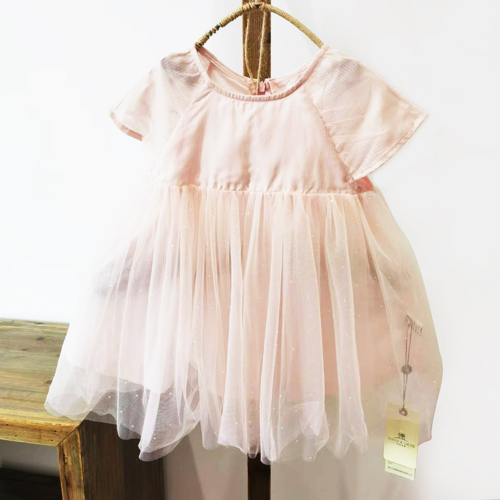 【官方正品】女童粉红色休闲连衣连衣裙